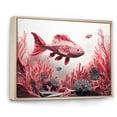 thumbnail image 2 of Designart "The Underwater Monochrome Ballet Of Coral And Grey Fish I" Coastal Coral Under Water Floater Framed Canvas Wall Art, 2 of 5