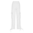 thumbnail image 5 of ZHYou Cargo Pants for Women High Waisted Casual Pants Baggy Wide Leg Trousers Streetwear with Pockets,White,Size M, 5 of 9