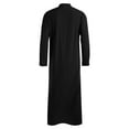 thumbnail image 5 of JGGSPWM Men Leisure Long Sleeve Button Robe Mens Caftans Big and Tall Mens Middle Ethnic Style Casual Robe with Pocket Black XXL, 5 of 8