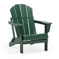 thumbnail image 3 of Folding Adirondack Lawn Chairs Set of 4 for Outdoor Patio Garden, Dark Green, 3 of 10