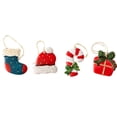 thumbnail image 2 of 4 piezas de colgante pequeño de Navidad, calcetines, bolsa , sombrero Noel, colgante de bricolaje, lindo adorno de resina 3D para el, 2 of 8