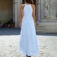 thumbnail image 6 of YuXingFu Loose Cotton Casual Dresses Women Maxi Halter Plus Size Womens Dress Sleeveless Loose Fit Long Casual Summer Light Blue L, 6 of 8