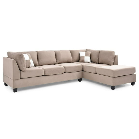 Glory Furniture Malone Sectional in Mocha Color