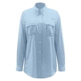 thumbnail image 4 of XIAONU Women Smooth Utility Blouse Roll Tab Sleeve Button Down Top Versatile Casual Office Wear Shirt, 4 of 5