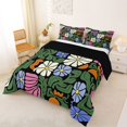 thumbnail image 2 of Homewish Colorful Boho Floral Full Size Comforter Sets,Vintage Daisy Flowers Bedding Comforter Set,Black Reversible,3-Piece,1 Comforter and 2 Pillowcases, 2 of 7