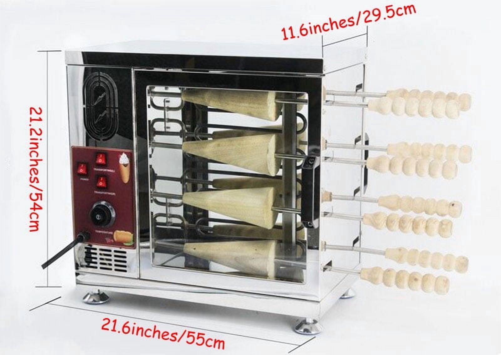 Commercial Electric Ice Cream Cone Cake Roll Maker Cake Oven Machine with 16pcs Roll Mold 110V