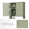 thumbnail image 6 of HLR Over The Toilet Storage Cabinet, Bathroom Above Toilet Storage Cabinet with Doors and Adjustable Shelves, Green, 6 of 7