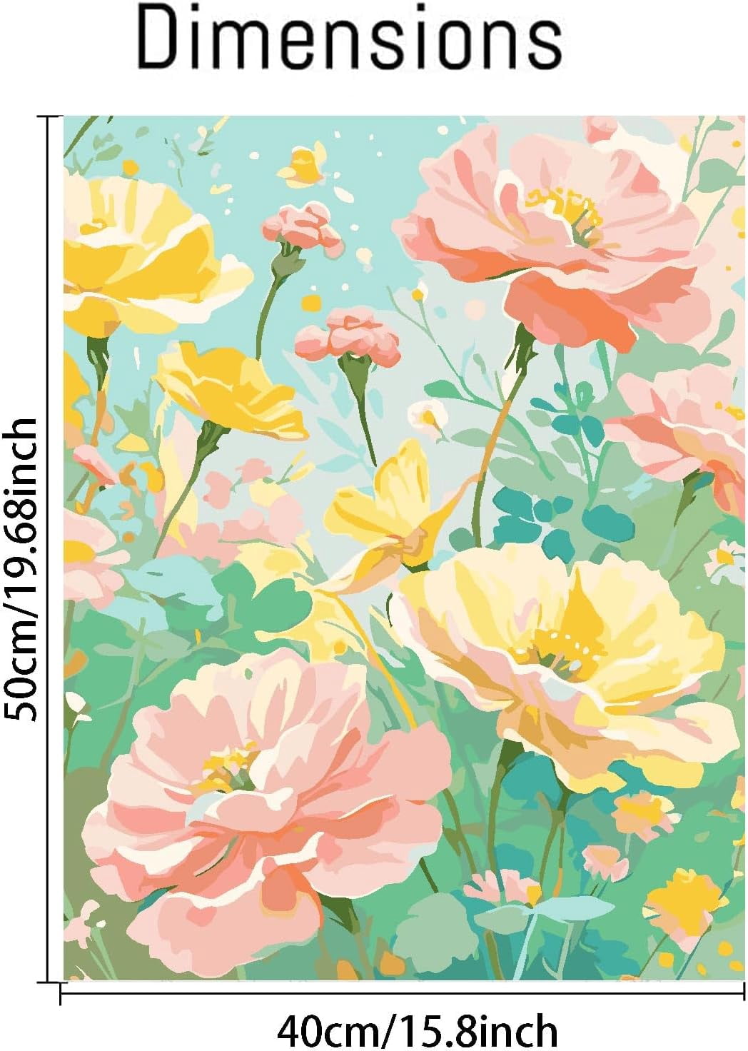 Flowers Paint by Numbers for Adults Beginner, Flowers DIY Acrylic Paint by Numbers Kit, Adult Paint by Number Kits on Canvas for Home Decor Gift 16x20 Inch,MT20647-US,16"x20"