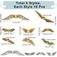 thumbnail image 2 of 80PCS Small Wings Beads Angel Wing Beads Metal Alloy Tibetan Style Silver Gold Heart Butterfly Fairy Loose Spacer Beads Bulk, 2 of 6