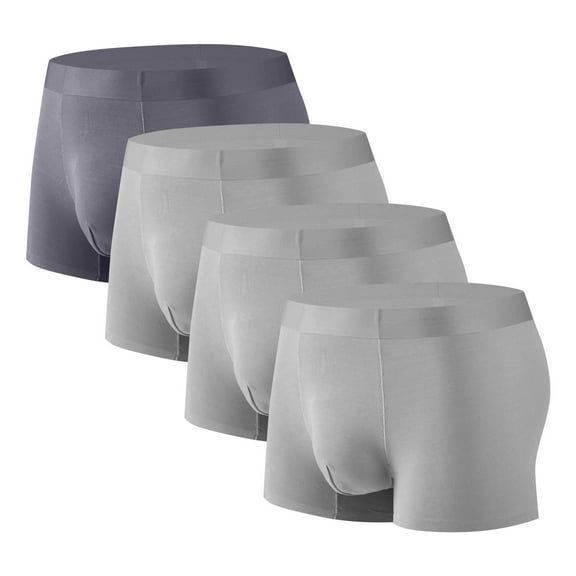 Iugvhana Men's Modal Boxer Briefs – Cool Quick-Dry Underwear, Breathable Trunks 4-Pack for Everyday Comfort Gray XXL
