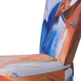 thumbnail image 3 of Designart "Abstract Orange And Blue Junction" Upholstered Modern Accent Chair and Arm Chair, 3 of 5