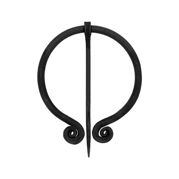 Lord of Battles Medieval Cloak Pin Penannular Renaissance Brooch Hand Forged Fibula Functional Elegant Cloak Pin Cosplay Costume Dress Up Viking Theater Accessory
