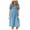 Blue, variant on Viikei Plus Size Short Sleeve Dress for WomenSummer Turndown Neck Denim Party Dresses Swing Dresses