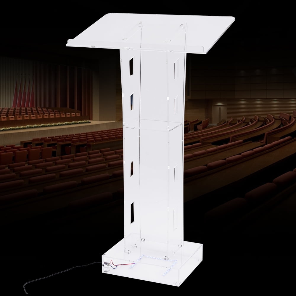 YIYIBYUS Acrylic Podium Conference Pulpit Acrylic Transparent Podium