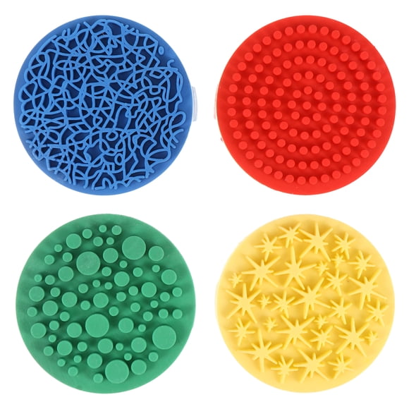 KAKOWELY Tampons en Caoutchouc 4 Pcs Tampons en Caoutchouc Peinture Graffiti Tampon à Main Outils de Dessin pour Enfants 2.36"X2.36"X0.98 Pouces