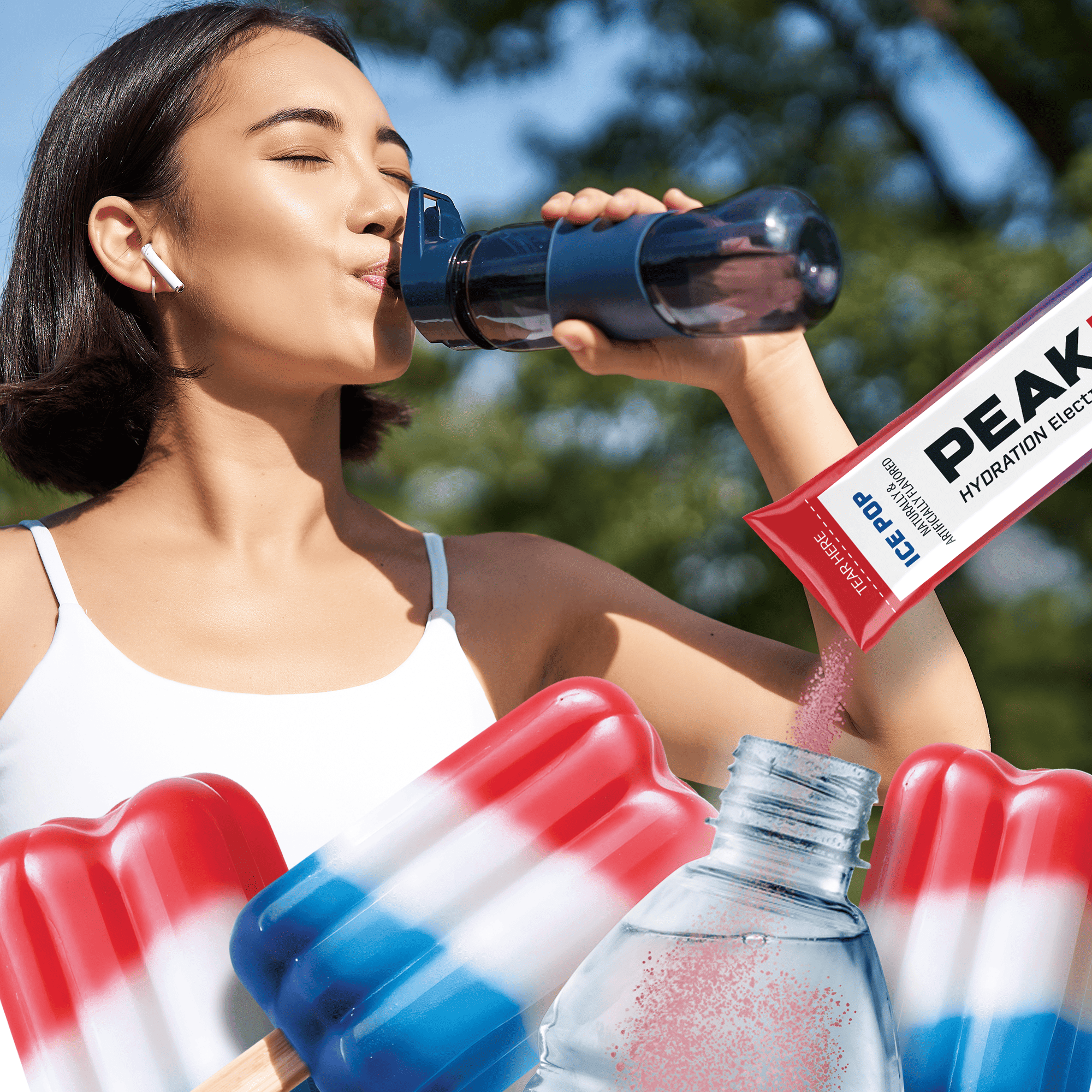 (12 pack) Peak H2O Hydration Powder Drink Mix, Ice Pop, 6 Pack