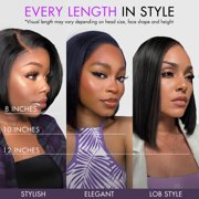 LUVME Nature Max Silky Bob Ear-to-Ear Glueless 13x6 Frontal HD Lace Bob Wig