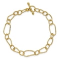thumbnail image 1 of Diamond2Deal 18K Yellow Gold Textured Fancy Link 7.5 inch Bracelet for Women, 1 of 3