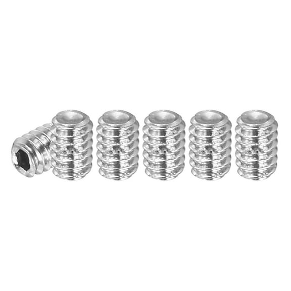 Uxcell Hex Socket Grub Screw Flat Point Grub Bolt Stainless Steel Head Socket Set Screws for Door Handle Light Fixture Repair M2x2mm
