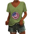 thumbnail image 1 of Camisetas Casuales de las Mujeres Gradiente Día de la Independencia Impreso Cuello Redondo, Blusa de Manga Corta para Diario, Fiesta Y Primavera Verano, 1 of 4