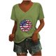 thumbnail image 1 of Camisetas Casuales de las Mujeres Gradiente Día de la Independencia Impreso Cuello Redondo, Blusa de Manga Corta para Diario, Fiesta Y Primavera Verano, 1 of 4