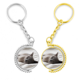 thumbnail image 1 of Animal lindo gato gris fotografía dispara Anillo de oro de metal llavero llavero, 1 of 4