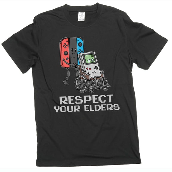 Men's funny video gaming classic gamer T-shirt respect your elders gaming tee