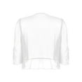 thumbnail image 5 of HULIJA Womens Half Sleeve Chiffon Open Bolero Shrug Cardigan Casual Party Dress Cover Up Outerwear White L, 5 of 6