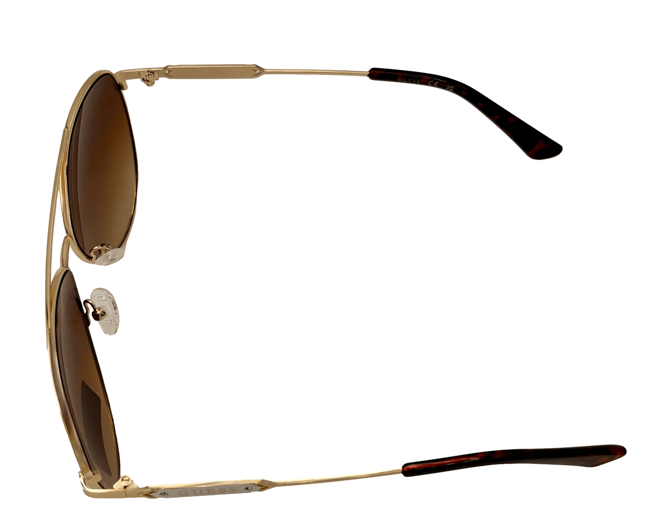 Guess Sunglass Mens Gold Metal Aviator, Brown Mirror Lens GO000`8. 32G
