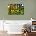 thumbnail image 4 of VELVET Morning Sunlight Forest Wall Art Nature Scenery Pictures Wall Decor Sunrise Woodland Painting for Living Room Rustic Green Grass Scenic Photography Prints Canvas Decoration 24x20inch Framed, 4 of 6