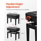 thumbnail image 4 of VEVOR Banco de piano ajustable con teclado, asiento acolchado, taburete de madera para tocador y estantería, 4 of 9