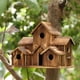 thumbnail image 1 of Casas para pájaros de madera para espacio libre para colgar en el exterior, casa para pájaros Natural hecha a mano con 6 agujeros para decoración de patio trasero/patio, grande, 1 of 5