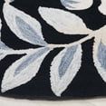 thumbnail image 3 of SAFAVIEH Jardin Quinton Leaves Area Rug, Black/Ivory, 6' x 6' Round, 3 of 7