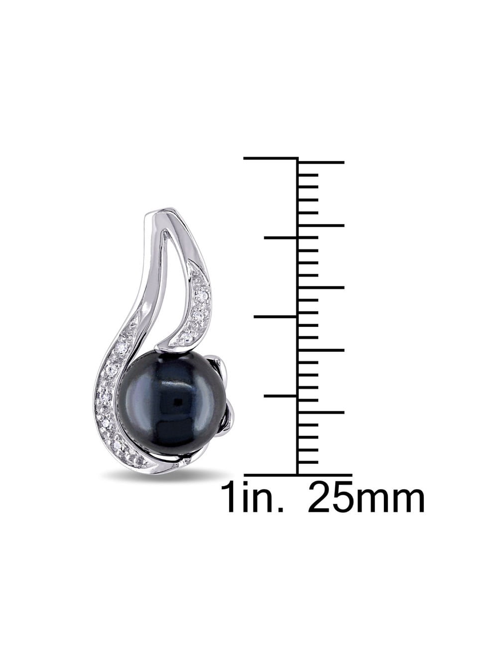 9-9.5mm Freshwater Cultured Black Pearl Earrings in Sterling Silver for Women