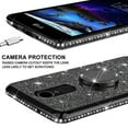 thumbnail image 5 of LG Rebel 4 LTE,Aristo 2 Plus,Rebel 3 LTE,Risio 3,Aristo 2,Zone 4,Fortune 2,Risio 4 Glitter Bling Diamond Phone Case Bumper Ring Kickstand Stand Sparkly Girls Women Black, 5 of 5