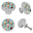 thumbnail image 4 of Ice Cream Fluorescent Drawer Pulls: Round 4-Pack Glow-in-the-Dark Knobs for Cabinets, Wardrobes, and Dressers - Furniture Decor, Cupboard Handles, and Drawer Pulls with Screws, 4 of 6