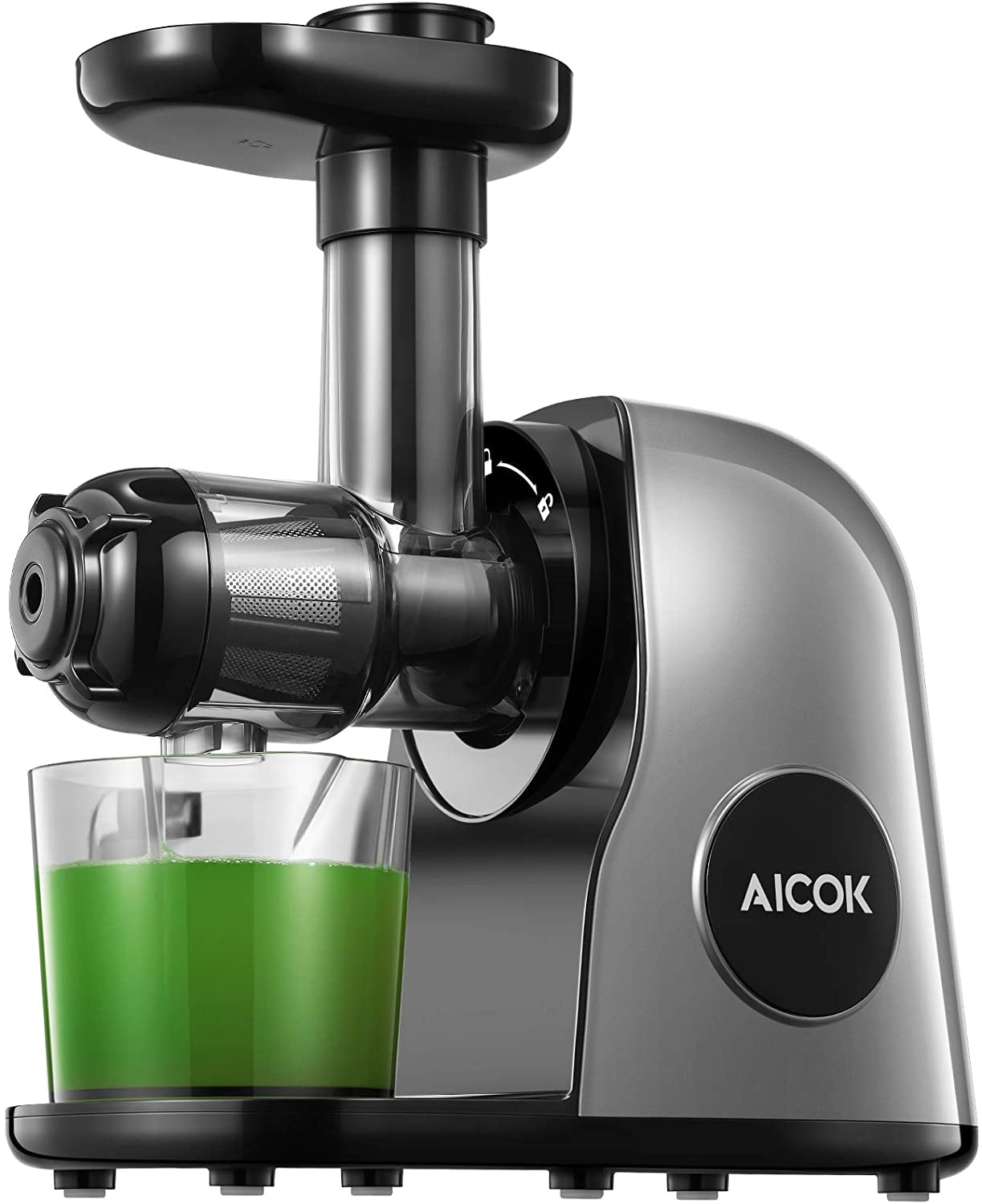 Cold Press Juicer Creates Fresh Healthy Vegetable and Fruit Juice Slow Juicer Masticating Juicer Machine Aicok Juicers Whole Fruit and Vegetable with Dual-Stage Quiet Motor & Reverse Function 