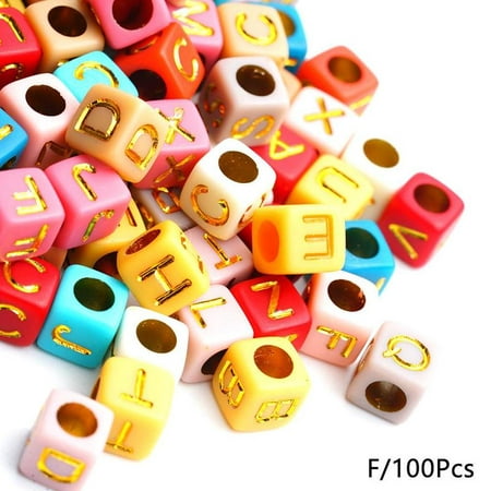 100PCS Mix Multicolor Round Letter Beads Round Beads A to Z Letter Beads  Acrylic Letter Beads -  Canada