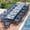 Navy Blue, variant on CDCASA 7-Piece Patio Dining Set, Rectangular HDPE Dining Table with Umbrella Hole and 6 Chairs, Steel-Reinforced Durable outdoor furniture for Lawn, Deck, Poolside, Backyard, Navy Blue