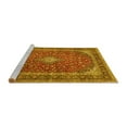 thumbnail image 2 of Ahgly Company Machine Washable Indoor Rectangle Medallion Yellow Traditional Area Rugs, 6' x 9', 2 of 4