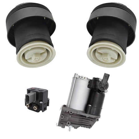 TRQ Rear Air Suspension Spring Bag Compressor Valve Block Kit Set 4pc for X5 X6 PAA80139