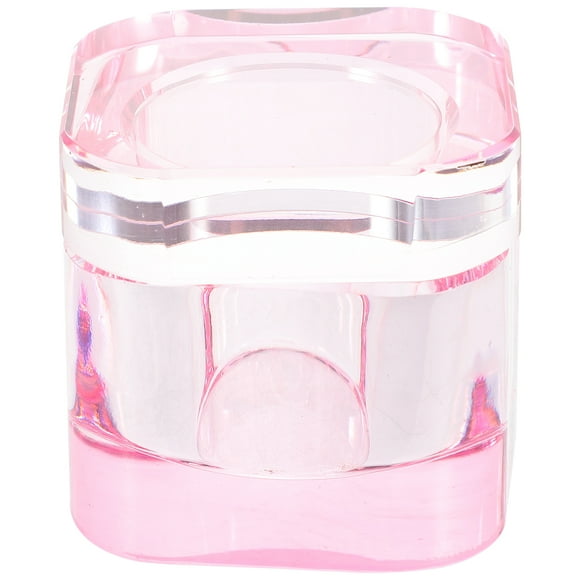 Plato de cristal para uñas, taza para manicura, plato para uñas, taza para líquido para uñas con tapa