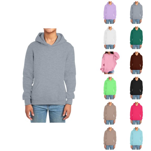 Solid Color Kids Hooded Sweatshirt Long Sleeve Pullover Outerwear Cozy Lined Casual Hoodie Soft Comfort Top Suitable for Toddler and Children Daily Leisure and Outdoor Occasions