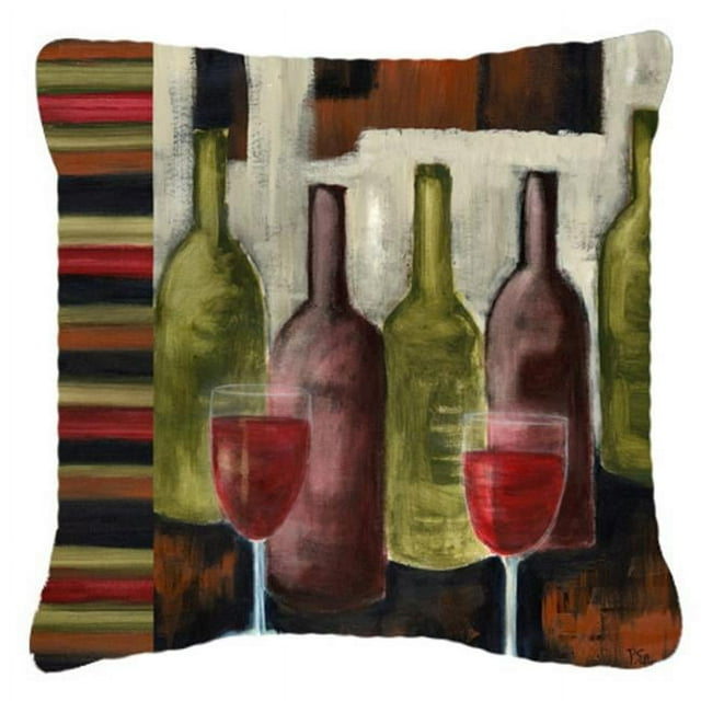 Carolines Treasures PET216APW1414 Red Wine by Petrina Sutton Canvas Decorative Pillow