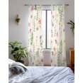 thumbnail image 3 of Pink Spring Floral Sheer Curtains 84 Inch Length 2 Panels Set for Living Room/Bedroom, Flowers Elegant Pastoral Botanical Kitchen Curtains Grommet Semi-Sheer Curtains Window Treatments 52"x84"x2, 3 of 7