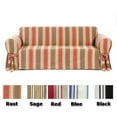 thumbnail image 1 of Brushed Twill Stripe Round Arm Sofa Loveseat Chair with Bowtie, 1 of 2