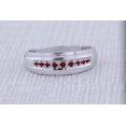 thumbnail image 2 of Dazzlingrock Collection Round Red Diamond Nine Stone Groom Traditional Anniversary Wedding Band for Men (0.23 ctw, Color Red, Clarity I2-I3) in 925 Sterling Silver, Size 8.5, 2 of 4