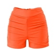 thumbnail image 7 of DHFJKG Summer Swim Shorts For Women Solid Color Ruched High Waist Tummy Control Swimwear Bottoms Comfortable Water Sports Versatile Beachwear, 7 of 7