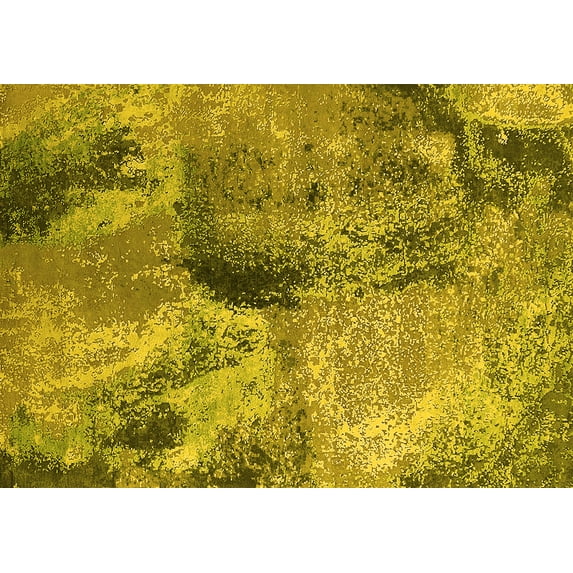 Ahgly Company Indoor Rectangle Oriental Yellow Industrial Area Rugs, 4' x 6'