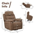 thumbnail image 4 of Costway Power Lift Recliner Chair Sofa w/ Side Pocket & Remote Control Brown, 4 of 11